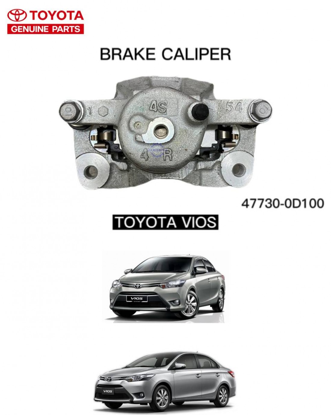Toyota Vios Front Right Brake Caliper Original 477300D100